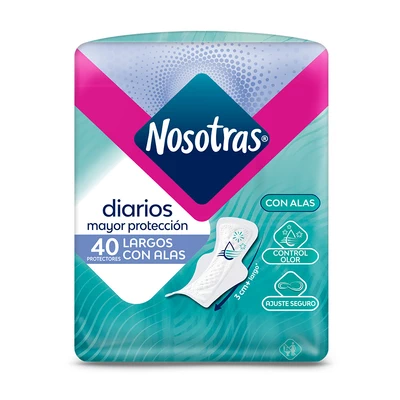 Nosotras Protector Diario Largo con Alas 40 Unidades