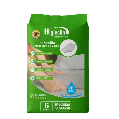 Higieclin Sabanilla Adulto 6 Unidades