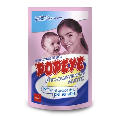 Popeye Detergente Líquido Hipoalergénico Bebé Doypack 800 ml