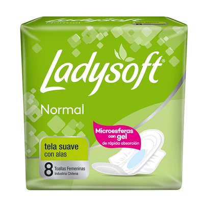 Ladysoft Toalla Femenina Normal Tela Suave 8 unidades