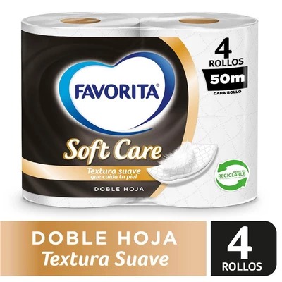 Favorita Papel Higiénico Softcare 4 Rollos 50 Metros