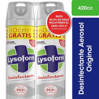 Lysoform Pack Desinfectante Ambientes y Superficies 840 cc Original
