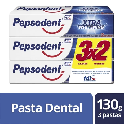 Pepsodent Pasta Dental Xtra Whitening Pack 3 Unidades 130 gr