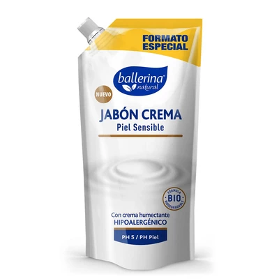 Ballerina Jabón Crema Piel Sensible Doypack 450 ml