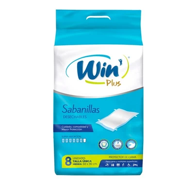 Win Plus Sabanilla Adulto 8 Unidades