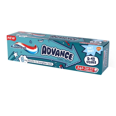 Aquafresh Pasta Dental Advance Niños 9 a 12 Años 75 ml