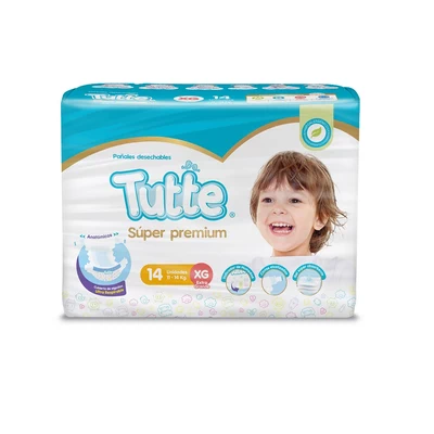Tutte Super Premium Pañales Talla XG 14 Unidades