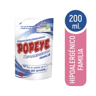 Popeye Detergente Líquido Familiar Doypack 200 ml