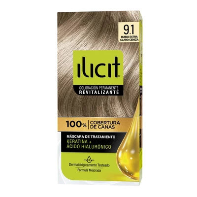 Ilicit Tintura Permanente 9/1 Rubio Extra Claro Ceniza