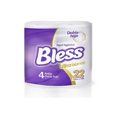 Bless Papel Higiénico Doble Hoja 4 Rollos 22 Metros