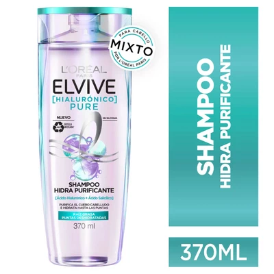 Elvive Shampoo Hialurónico Pure Purificante 370 ml