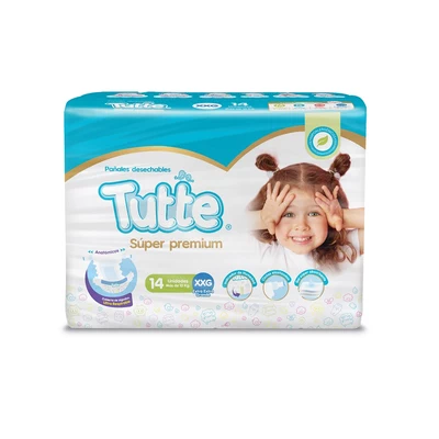 Tutte Super Premium Pañales Talla XXG 14 Unidades