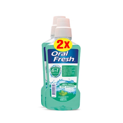 Oral Fresh Enjuague Bucal Menta Fresca 2x500 ml