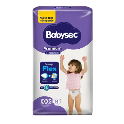 Babysec Premium Pañales Talla XXXG 14 Unidades
