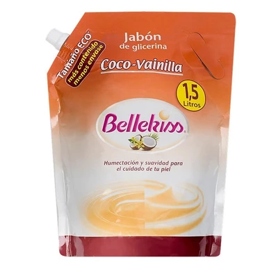Bellekiss Jabón Líquido Coco Vainilla Doypack 1.5 L
