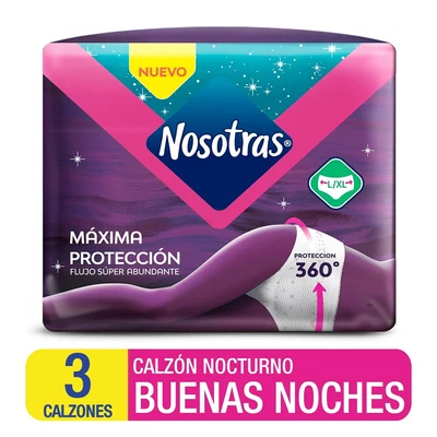 Nosotras Calzón Menstrual Nocturno Talla L–XL 3 unidades