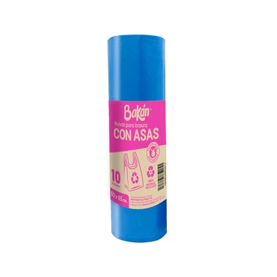 Bakan Bolsas de Basura con Asa Azul 50x65 cm 10 Unidades