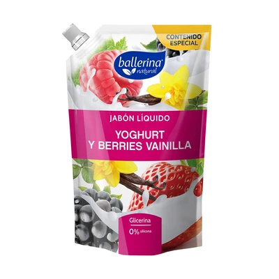 Ballerina Jabón Líquido Yogurt Berries Doypack 650 ml