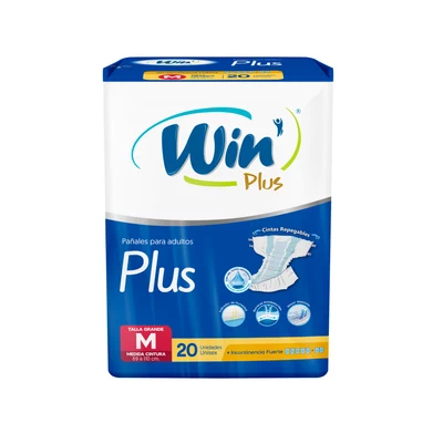 Win Plus Pañal Adulto Talla M 20 Unidades