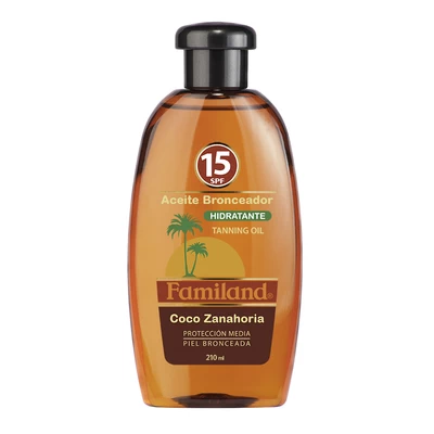 Familand Bronceador Solar FPS15 Coco Zanahoria 210 Ml