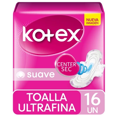 Kotex Toalla Ultra Fina Tela con Alas 16 unidades