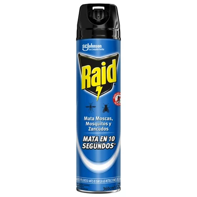 Raid Insecticida Mata Moscas y Mosquitos Aerosol 360 cc
