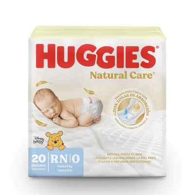 Huggies Natural Care Pañales Talla RN 20 Unidades