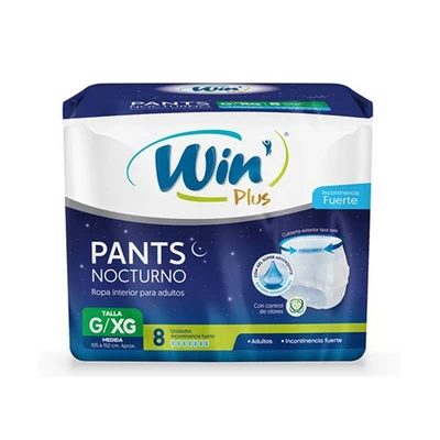 Win Plus Pants Adulto Nocturno Talla G 8 Unidades