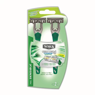 Schick Quattro Piel Sensible 2 Unidades