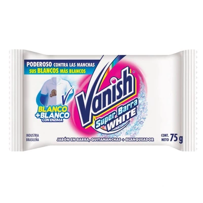 Vanish Jabón Quitamanchas de Lavar Ropa Blanca 75g