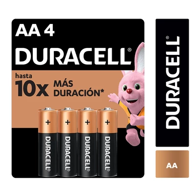 Duracell Pilas Alcalinas AA Larga Duración Pack 4 Unidades
