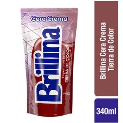 Brillina Cera Crema Tierra Color 340 cc
