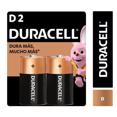 Duracell Pilas Alcalinas Tipo D Larga Duración Pack 2 Unidades