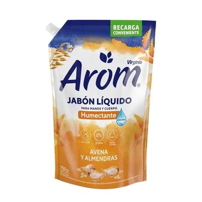 Arom Jabón Líquido Avena y Almendras Doypack 750 ml