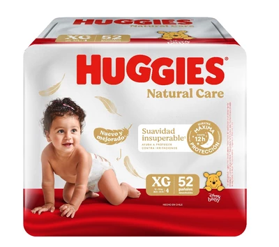 Huggies Natural Care Pañales Talla XG 52 Unidades