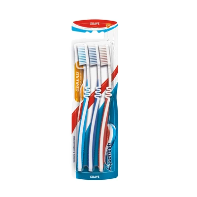Aquafresh Cepillo Clean & Flex Suave Pack 3