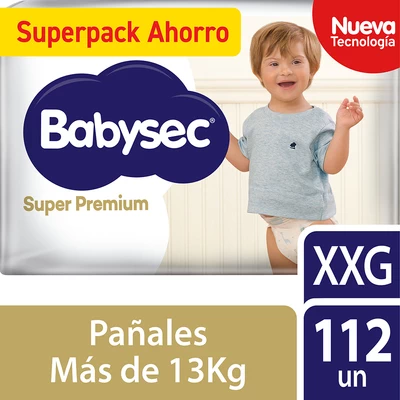 Babysec Super Premium Pañales Talla XXG 112 Unidades