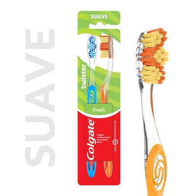 Colgate Cepillo Dental Twister Fresh Suave 2 Unidades