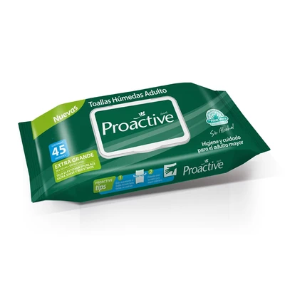 Proactive Toallas Húmedas Adulto 45 Unidades
