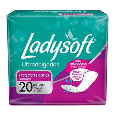 Ladysoft Protector Diario Ultradelgado Tela Suave 20 Unidades