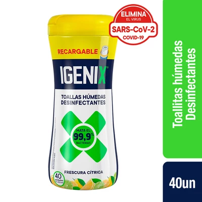 Igenix Toallas Húmedas Desinfectantes 40 Unidades