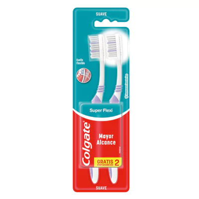 Colgate Cepillo Dental Super Flexi Suave 2 Unidades