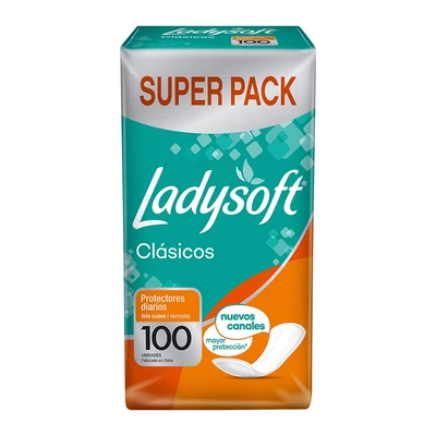 Ladysoft Protector Diario Clásico Tela Suave 100 Unidades