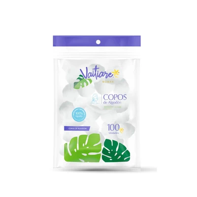 Vaitiare Copos de Algodón 100 Unidades