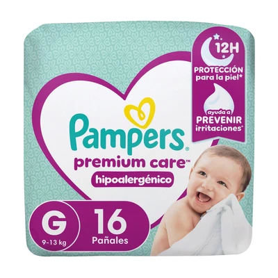 Pampers Pañal Bebe Premium Care Talla G 16 Unidades