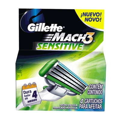 Gillette Mach3 Sensitive Repuestos 4 Unidades