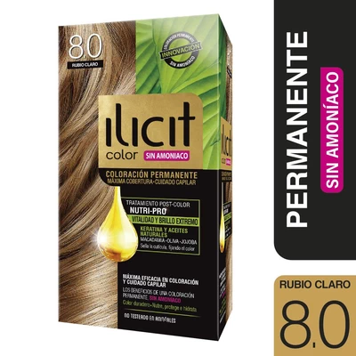 Ilicit Tintura Sin Amoniaco 8/0 Rubio Claro 60 g