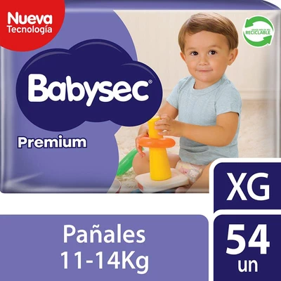Babysec Premium Pañales Talla XG 54 Unidades