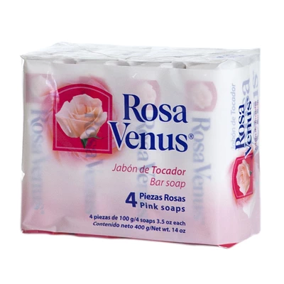 Rosa Venus Jabón Corporal Pack 4 Rosado
