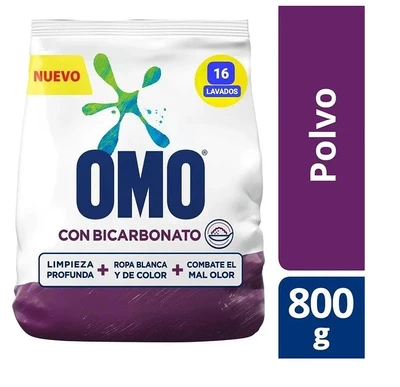 Omo Detergente en Polvo con Bicarbonato 800 Gramos